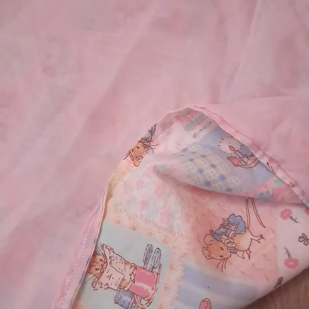 Beatrix Potter Peter Rabbit fabric pastel patchwork Frederick Warne 1990s cotton